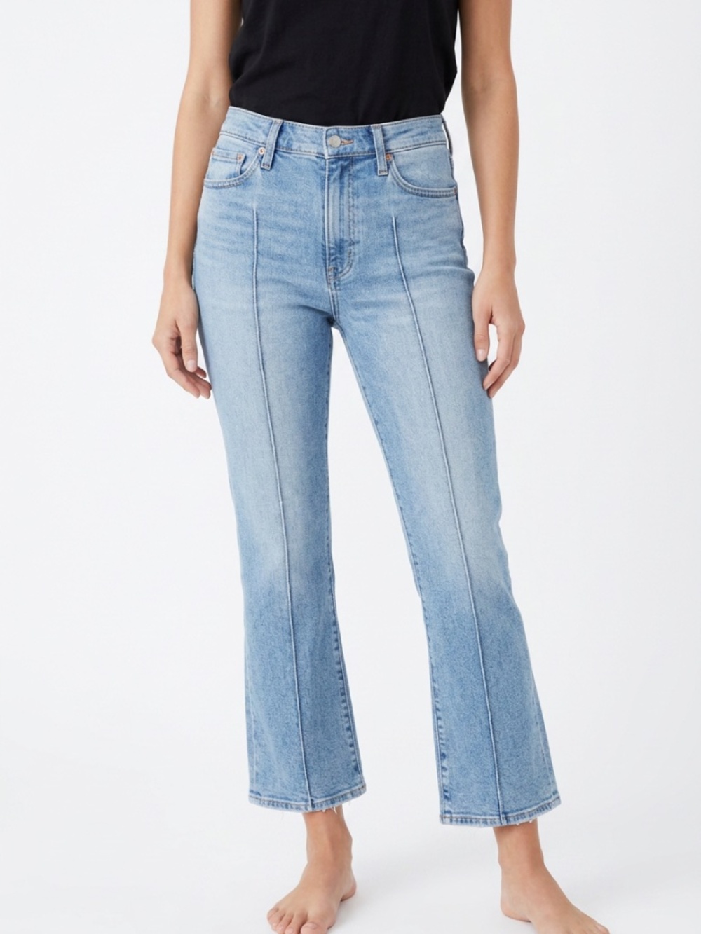 PISTOLA • Seamed Straight Leg Jeans Size 31 Light Wash High Rise